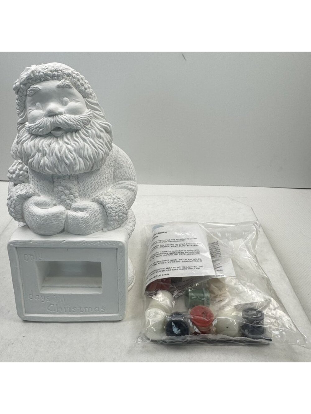 Wee Crafts Santa Countdown 10.75" Ready To Paint Kit 21722 Vintage USA Blocks